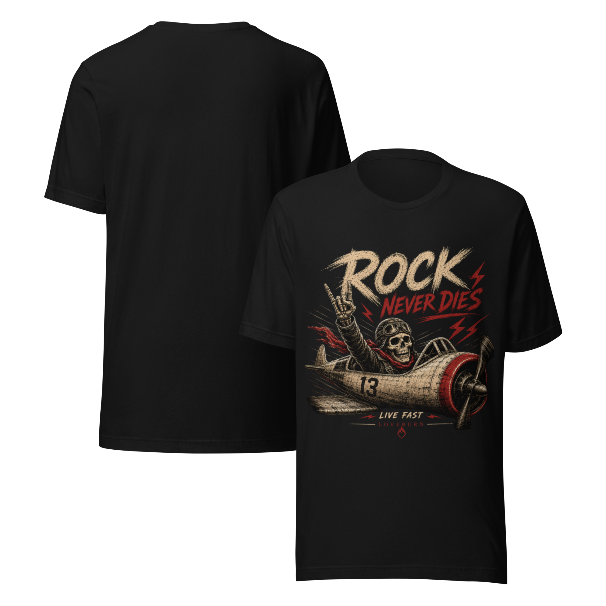 Rock Never Dies – Unisex T-Shirt - Image 4