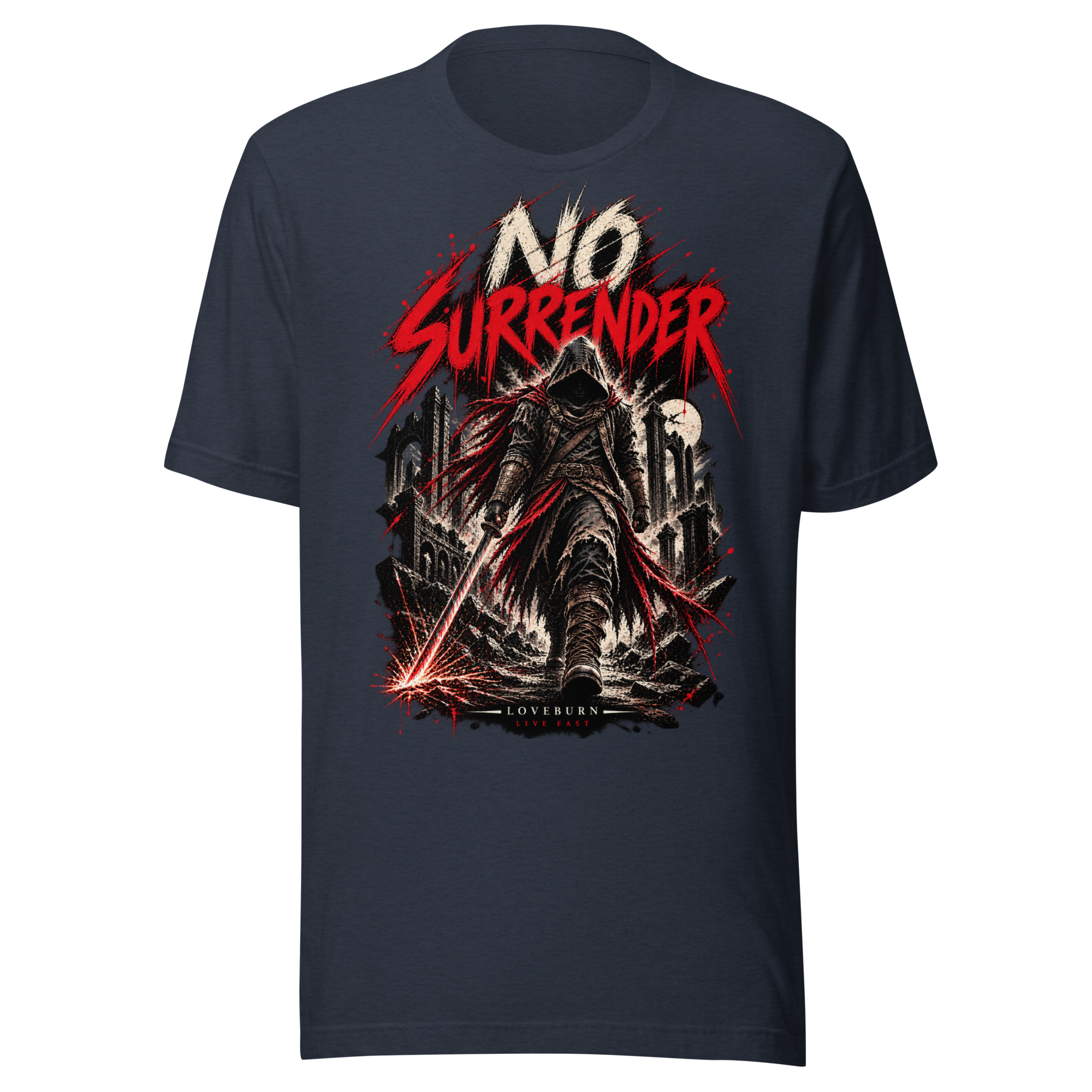 No Surrender – Live Fast Unisex T-Shirt - Image 3