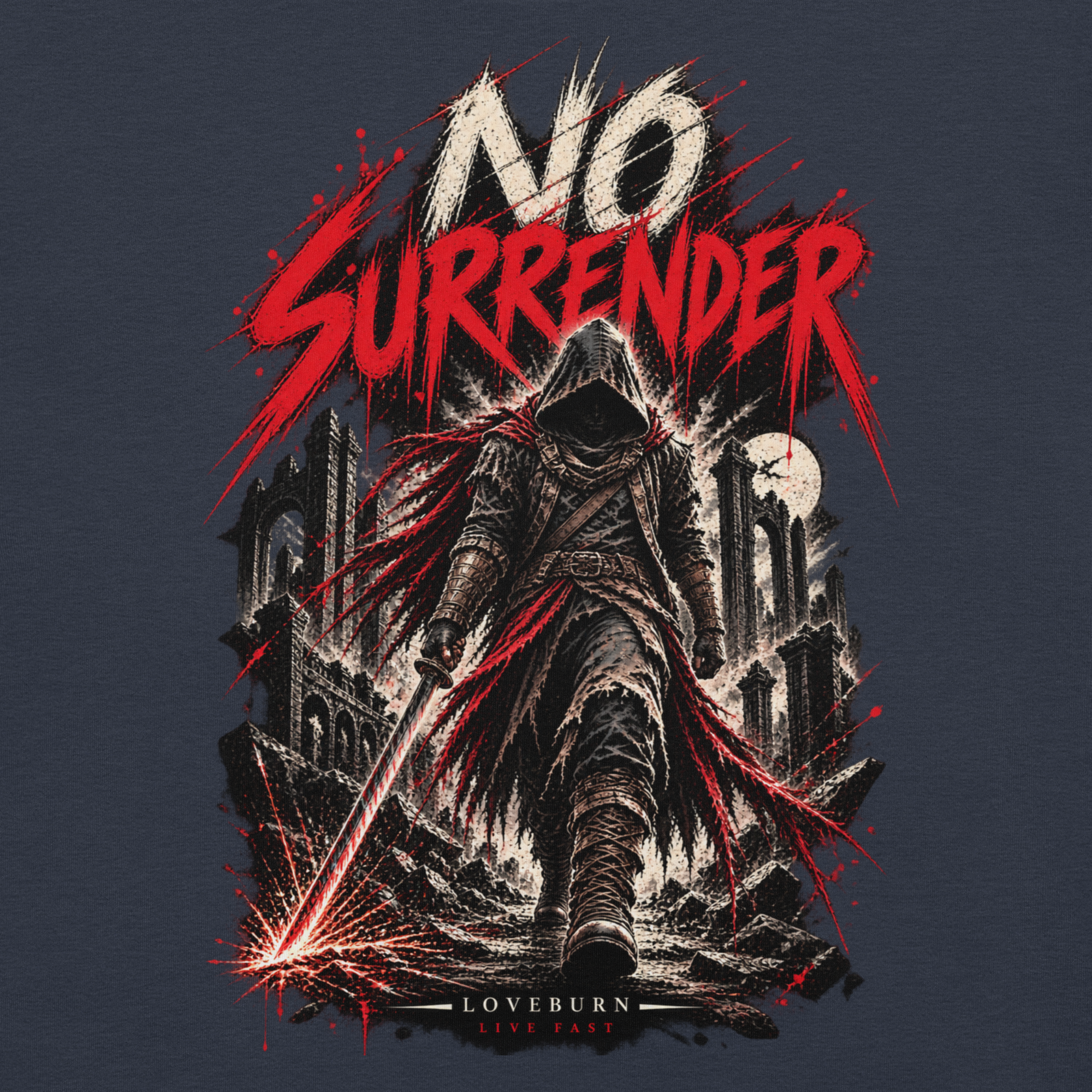 No Surrender – Live Fast Unisex T-Shirt - Image 9