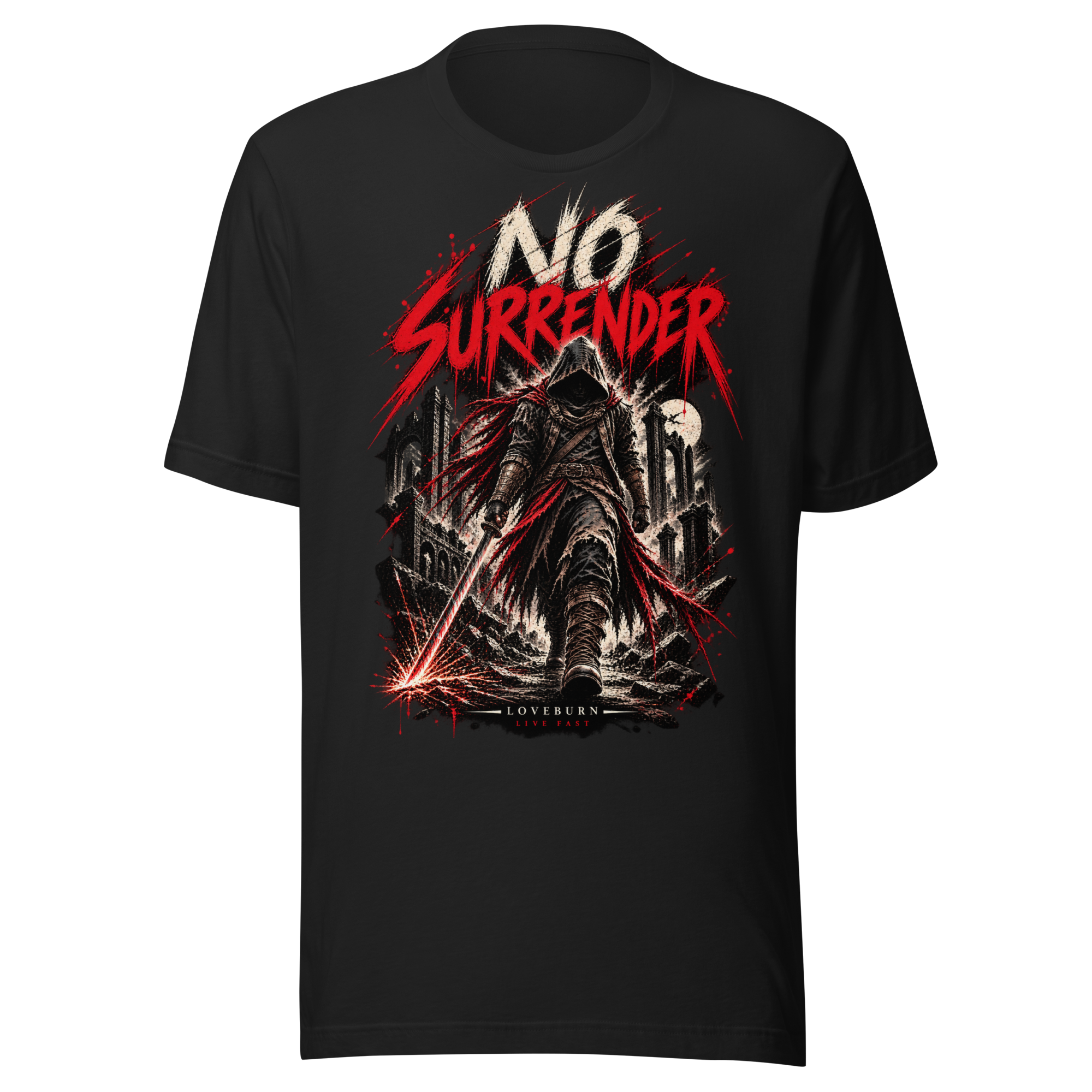 No Surrender – Live Fast Unisex T-Shirt - Image 2
