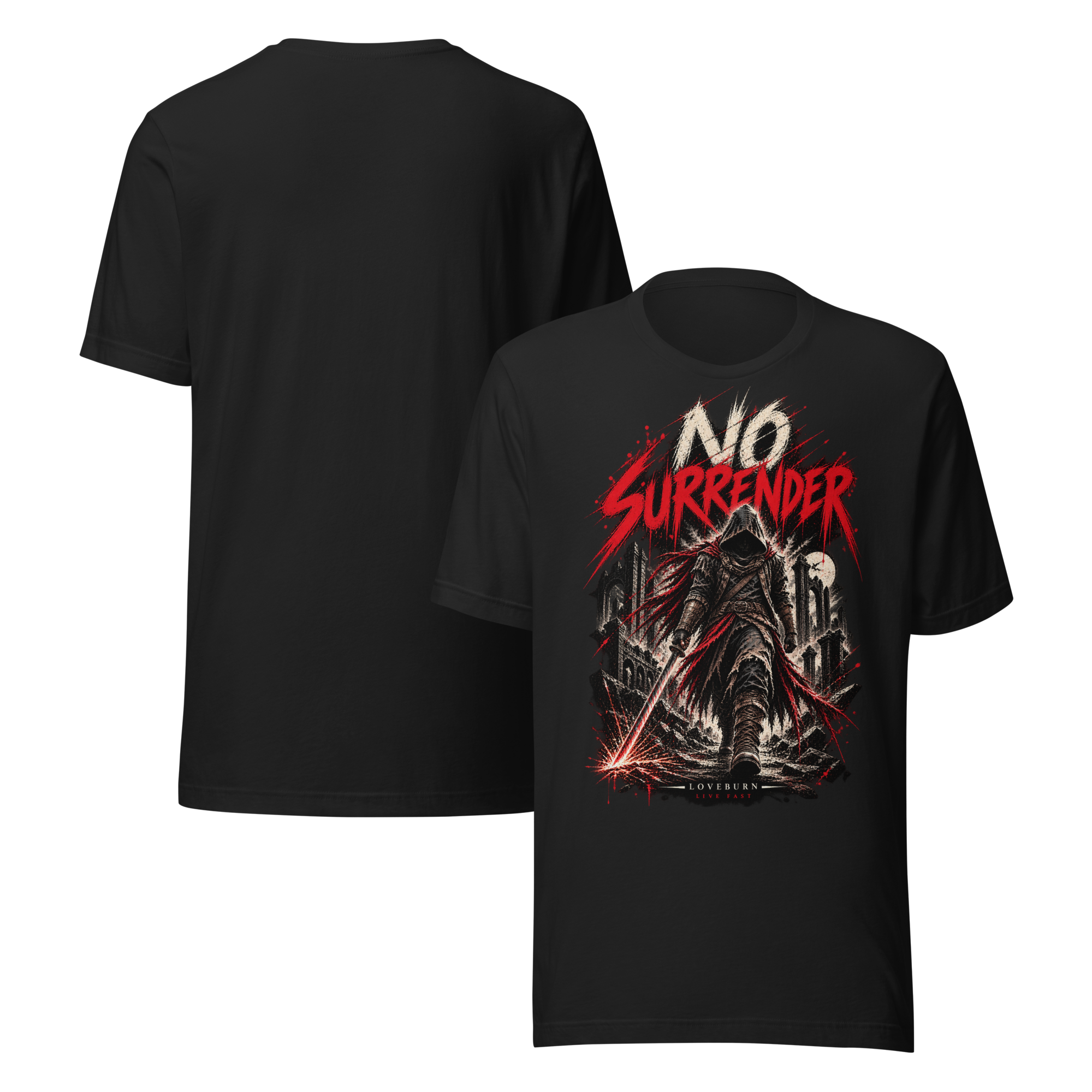 No Surrender – Live Fast Unisex T-Shirt - Image 4